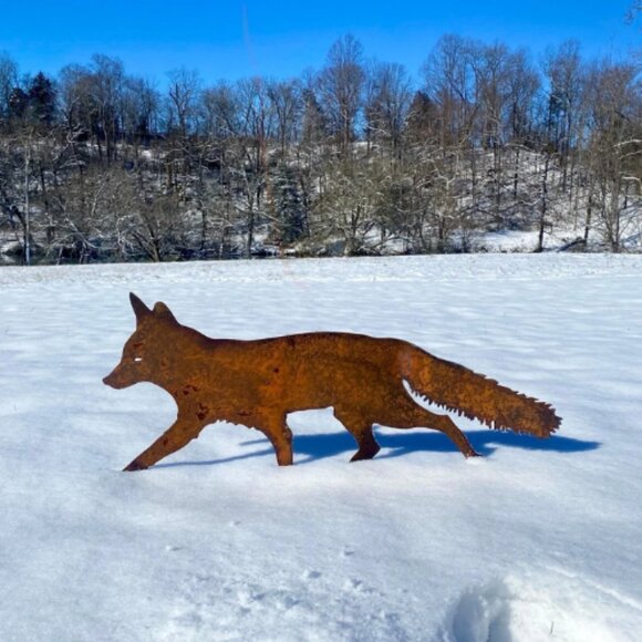 Metal Handcrafted Fox Yard Art NWT - Picture 3 of 6